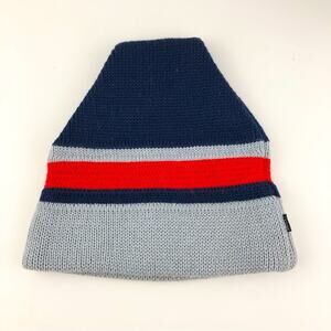 Vintage Smiley Striped Wool Beanie Hat